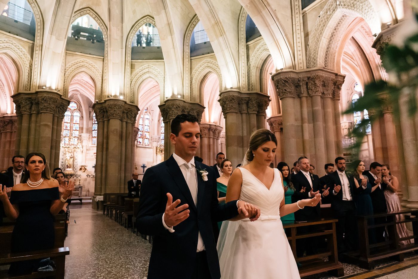 Recepção na saída da igreja